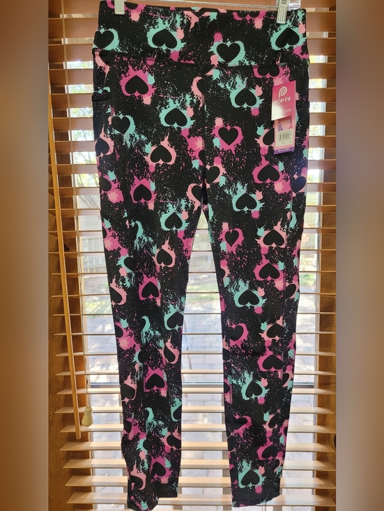 POP Fit Pants - NWT | POP Fit Pixie Leggings Heart Multicolored Paint Splatter